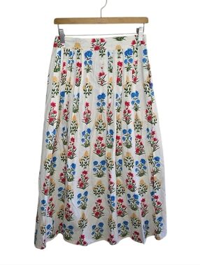 Marigold by Victoria Dunn Sadie Pleated Maxi Skirt Colorful Floral Print Size XS